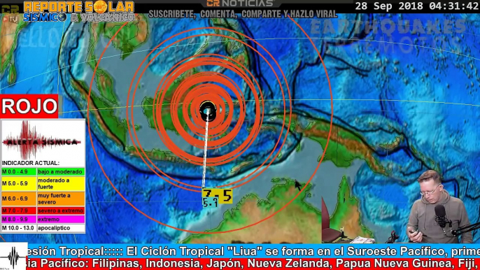 M7.5 Y M6.1 TERREMOTOS POTENTES GOLPEAN A INDONESIA  EN ALERTA SÍSMICA ROJA • SEP 28 2018