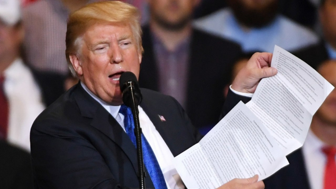 Trump Brings A List Of His Accomplishments To A Rally And Reads From It