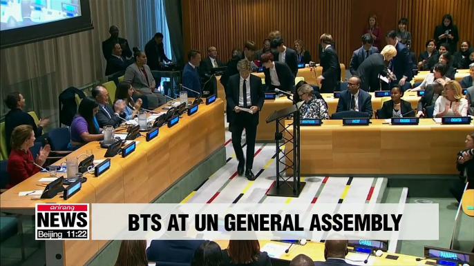 Korean boyband BTS become first K-pop group to speak at UN General Assembly