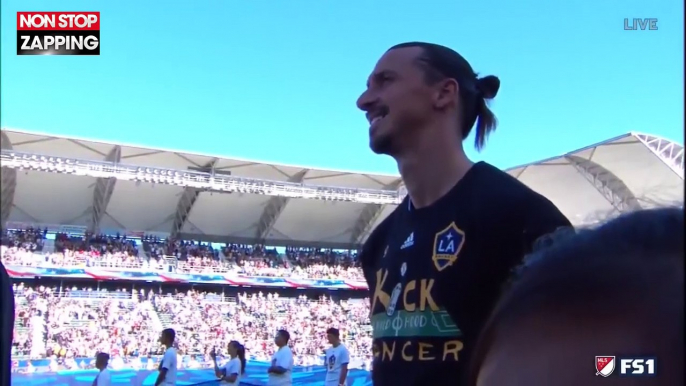 Zlatan Ibrahimovic sous le charme d'une fillette qui chante l'hymne américain (vidéo)