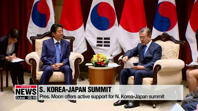 Pres. Moon and Japanese PM discuss N. Korea issues and bilateral ties