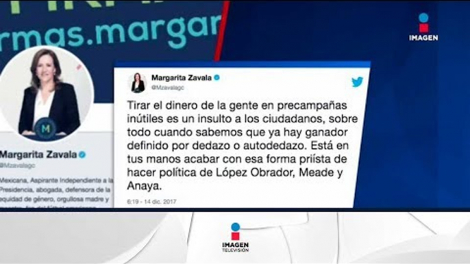 Margarita Zavala se quejó por las precampañas | Noticias con Ciro Gómez Leyva