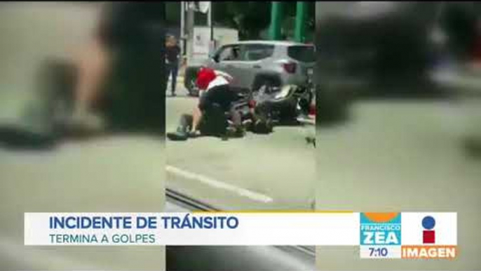 Patrullero y motociclista se agarran a golpes | Noticias con Francisco Zea