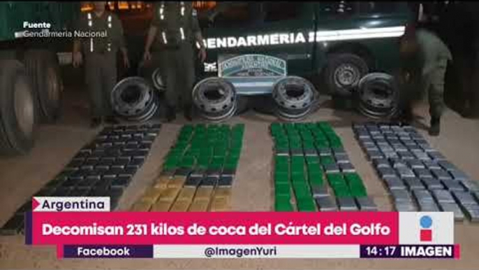 Decomisan 231 kilos de coca del Cártel del Golfo ¡en Argentina! | Noticias con Yuriria Sierra