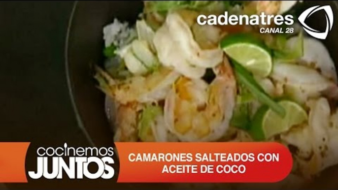 CAMARONES SALTEADOS CON ACEITE DE COCO, JENGIBRE Y SEMILLAS DE CILANTRO