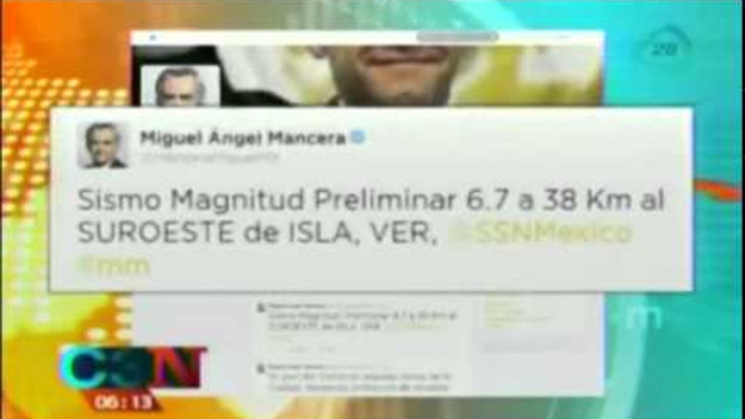 Sismo de 6.7 grados despierta a los capitalinos / Temblor en México 2014