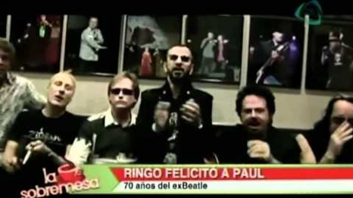 La sobremesa. Ringo Starr felicitó a Paul McCartney por su cumpleaños 70