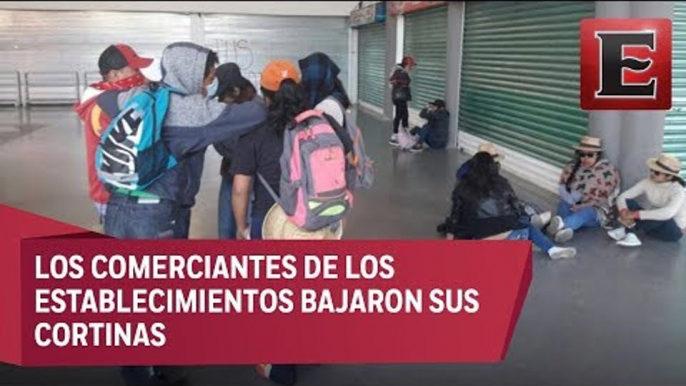 CNTE y normalistas paralizan actividades de plazas comerciales de Oaxaca