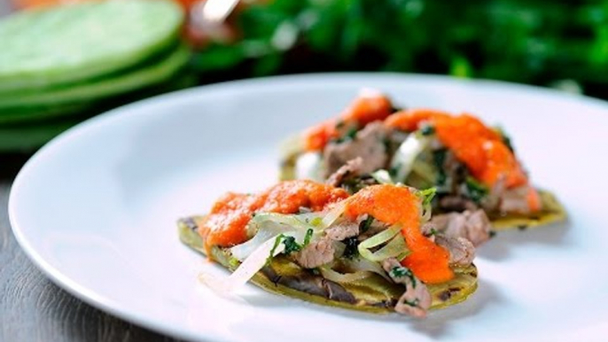 Tacos de bistec con nopales - Receta de Cocina al Natural