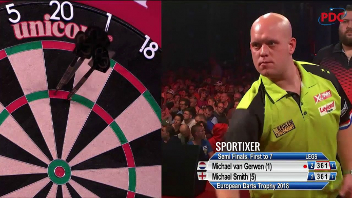 Michael van Gerwen vs Michael Smith | Semi Final | European Darts Trophy 2018