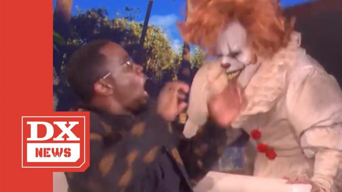 Ellen DeGeneres Scares The Hell Out Of Diddy On The Ellen Show With Clown Prank