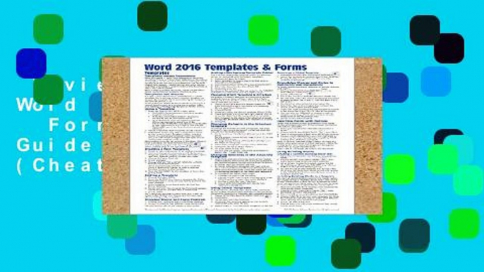 Review  Microsoft Word 2016 Templates   Forms Quick Reference Guide - Windows Version (Cheat