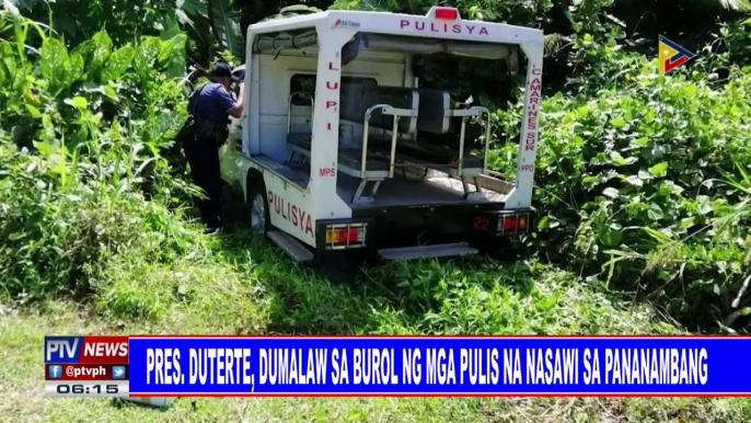 Pangulong Duterte, dumalaw sa burol ng mga pulis na nasawi sa pananambang