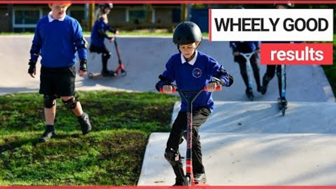 School becomes first in UK to build its own scooter park | SWNS TV