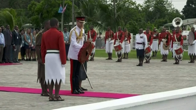 Prince Harry lays wreath in honour of Fijian war veterans