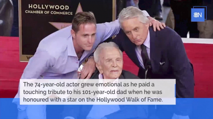 Michael Douglas Gets His Star With His 101 Year Old Dad Kirk