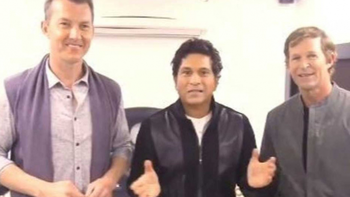 Sachin Tendulkar, Brett Lee and Jonty Rhodes get together