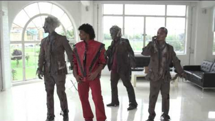 JLS Thriller zombie dance moves at their Heat shoot