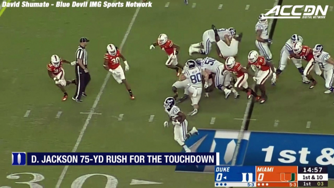 Duke RB Deon Jackson 75-Yard TD Run on Opening Play