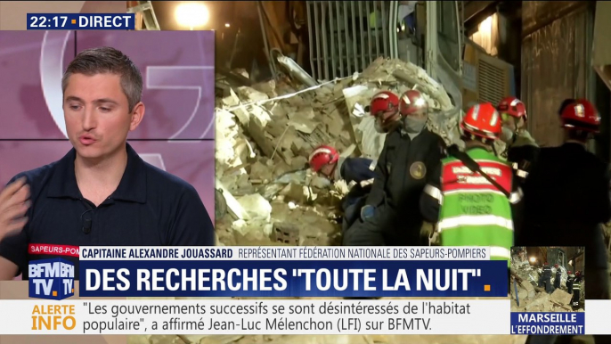 Immeubles effondrés à Marseille: Des recherches "toute la nuit" (1/3)