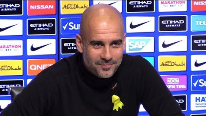 Pep Guardiola Pre-Match Press Conference - Manchester City v Manchester United - Manchester Derby