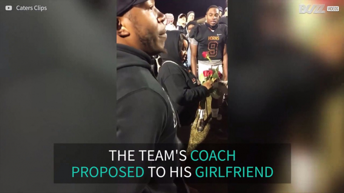 Emotional moment a coach proposes to his girlfriend