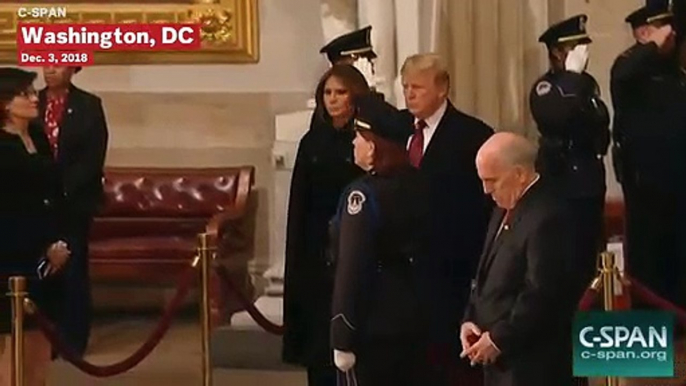 Donald Trump Pays Respects To George H.W. Bush
