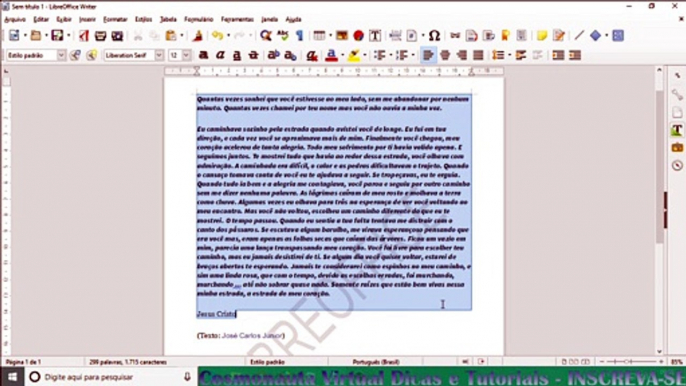 Inserir Marca D'água de Texto no LibreOffice Writer