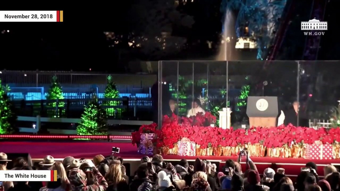 President Trump And Melania Trump Participate In National Christmas Tree Lighting Ceremony