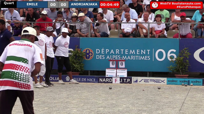 Europétanque des Alpes-Maritimes 2018 : Quart EMILE vs ANDRIANJAKA