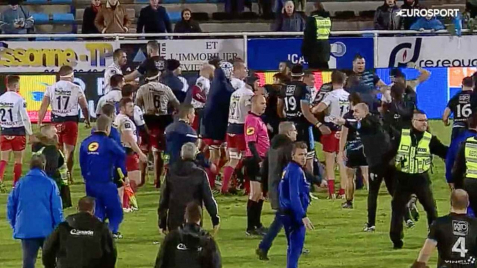 Une bagarre générale éclate en fin de rencontre d'un match de Pro D2