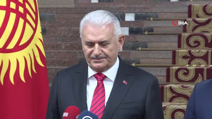 TBMM Başkanı Yıldırım, Kırgızistan'da Basın Toplantısı Düzenledi- Yıldırım'dan İşçilere Sigorta...