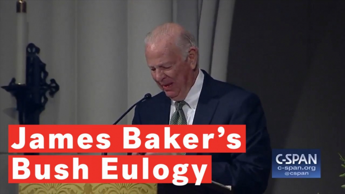 James Baker Holds Back Tears During Emotional Eulogy For Best Friend George H.W. Bush