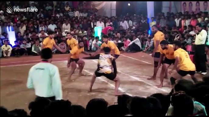 Several injured after stage collapses during kabaddi match in central India