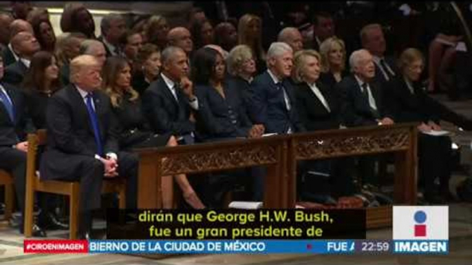 El último adiós a George H.W. Bush; Donald Trump ignoró a Hillary Clinton | Noticias con Ciro