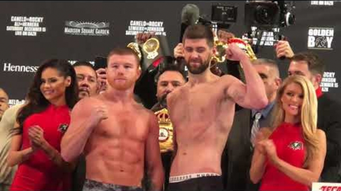 Canelo Alvarez vs Rocky Fielding FACE OFF at WEIGH IN