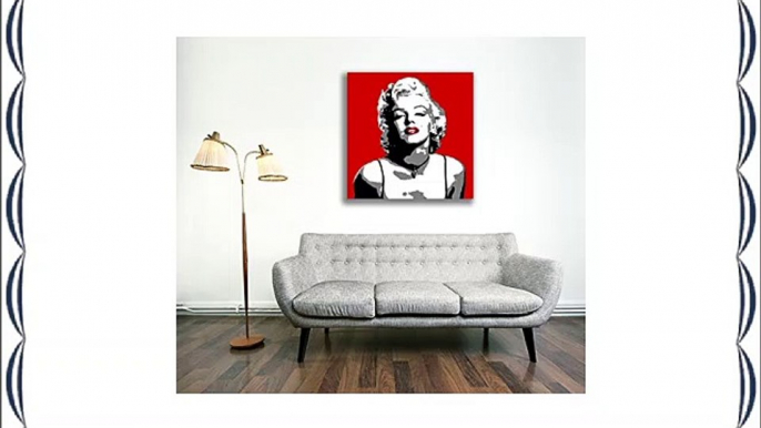 Canvas Culture  Marilyn Monroe Box Framed Canvas Art Print Picture 5 Red 90 x 90cm