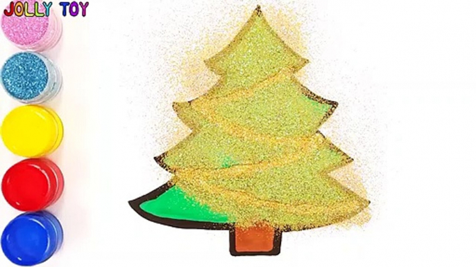 Glitter Christmas Tree Ornaments coloring and drawing for Kids, Toddle