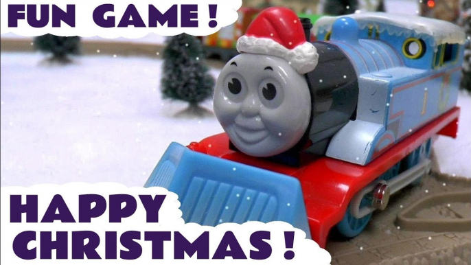 Thomas and Friends Toy Train Guessing Game Guess the Thomas the Tank Engine Character at Christmas in the Snow - A fun toy game for kids and preschool children