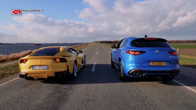 Ferrari 812 Superfast vs Alfa Romeo Stelvio Quadrifoglio