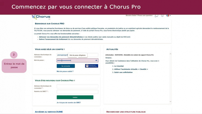 Tutoriel Chorus Pro V2 - Effectuer le suivi d'une facture simple