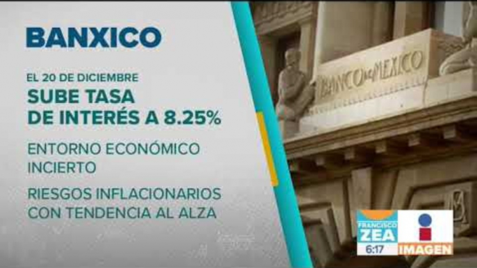 El Banco de México sube su tasa de interés a 8.25% | Noticias con Francisco Zea