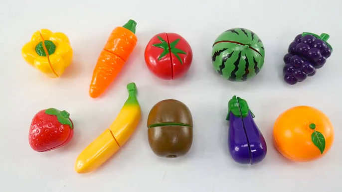 Learn Names of Fruit & Vegetables with Wooden Cutting Toys