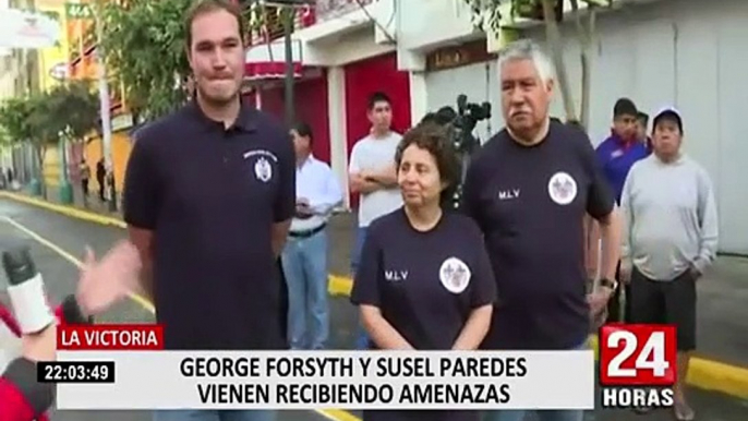 La Victoria: George Forsyth y Susel Paredes vienen recibiendo amenazas