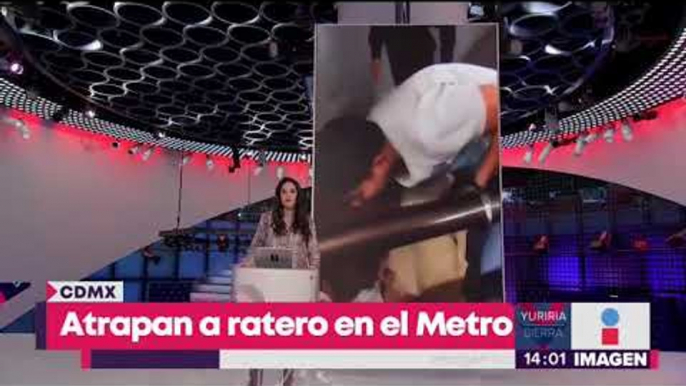 Agarran a golpes a ladrón de celulares del Metro, y le hacen "calzón chino" | Noticias con Yuriria