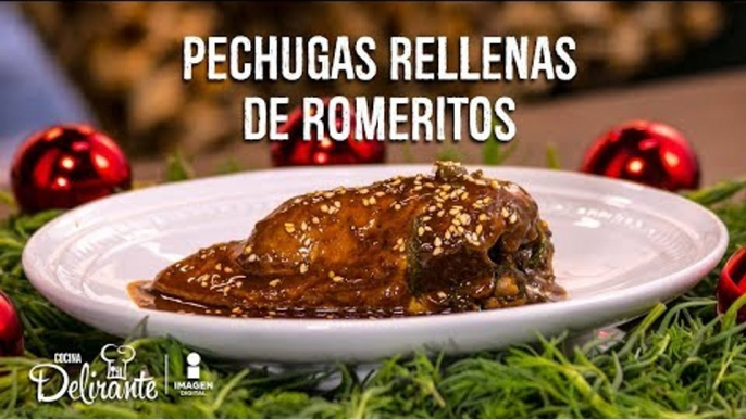 Pechugas rellenas de romeritos | Cocina Delirante