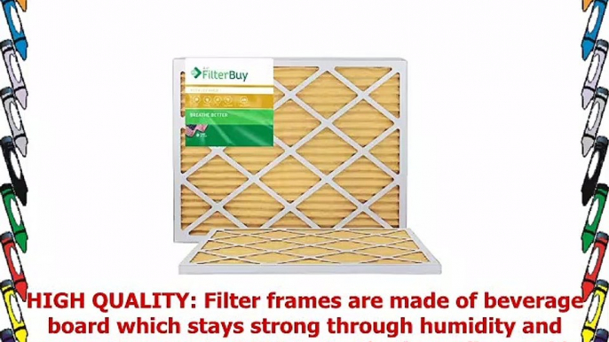 FilterBuy 14x30x1 MERV 11 Pleated AC Furnace Air Filter Pack of 2 Filters 14x30x1  Gold