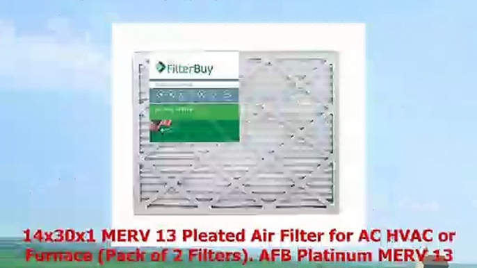 FilterBuy 14x30x1 MERV 13 Pleated AC Furnace Air Filter Pack of 2 Filters 14x30x1