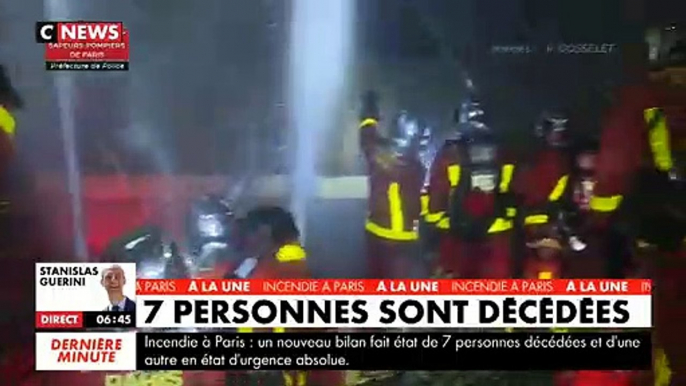 Les images spectaculaires des  pompiers de Paris tournées cette nuit au coeur de l'incendie meurtrier cette nuit dans le XVI