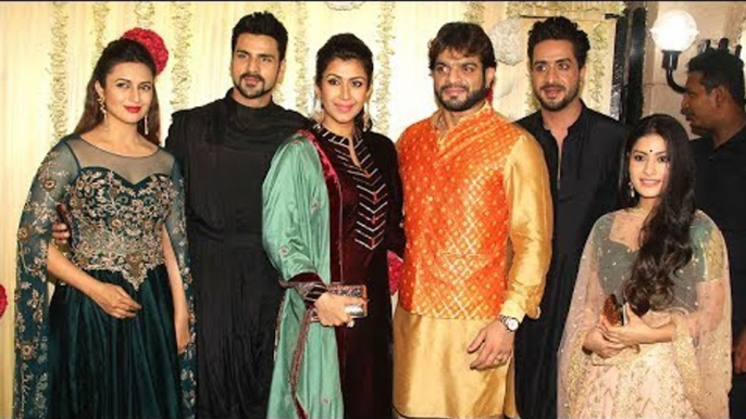 Raman Ishita - Divyanka Tripathi & Karan Patel With Real Family At Ekta Kapoors Diwali Party 2017